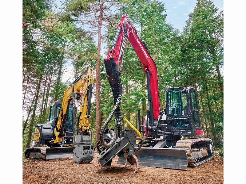 狭所の特伐、はい積みがラクに！小回り抜群なヤンマーの「最新ミニ建機」の使い心地とは